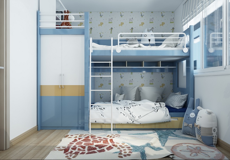 Các mẫu giường tầng xinh xắn không chỉ giúp không gian phòng ngủ cho bé thêm đẹp mắt mà tiết kiệm đáng kể diện tích