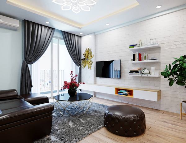 Nội thất căn hộ chung cư 70m2 được thiết kế theo phong cách tối giản