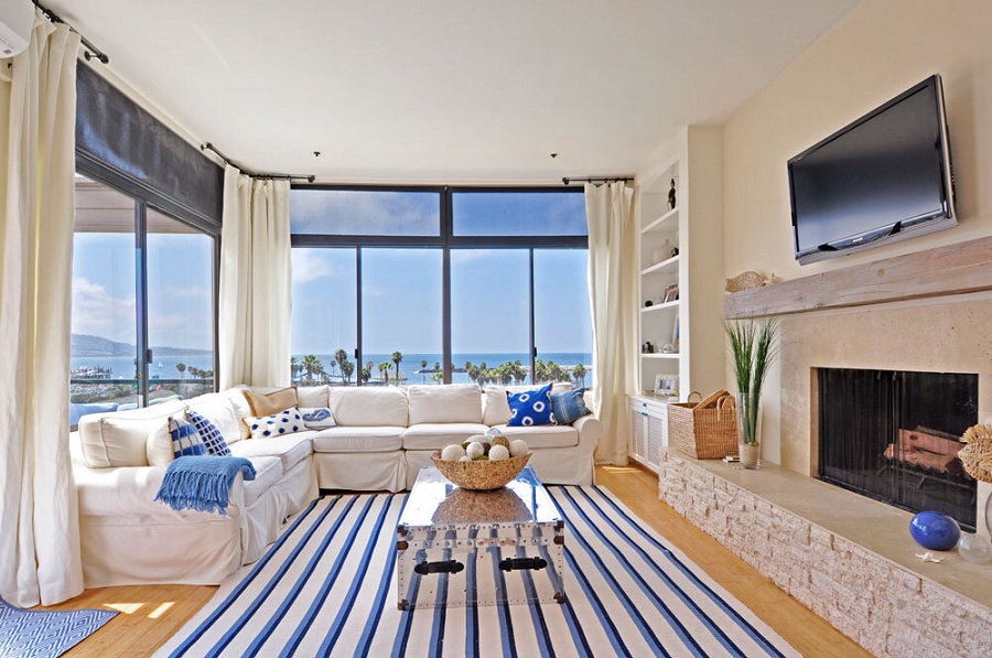 Phong cách thiết kế nội thất chung cư 80m2 Nautical mang đến cảm giác mát mẻ và đầy tươi mới cho chủ nhân căn hộ.