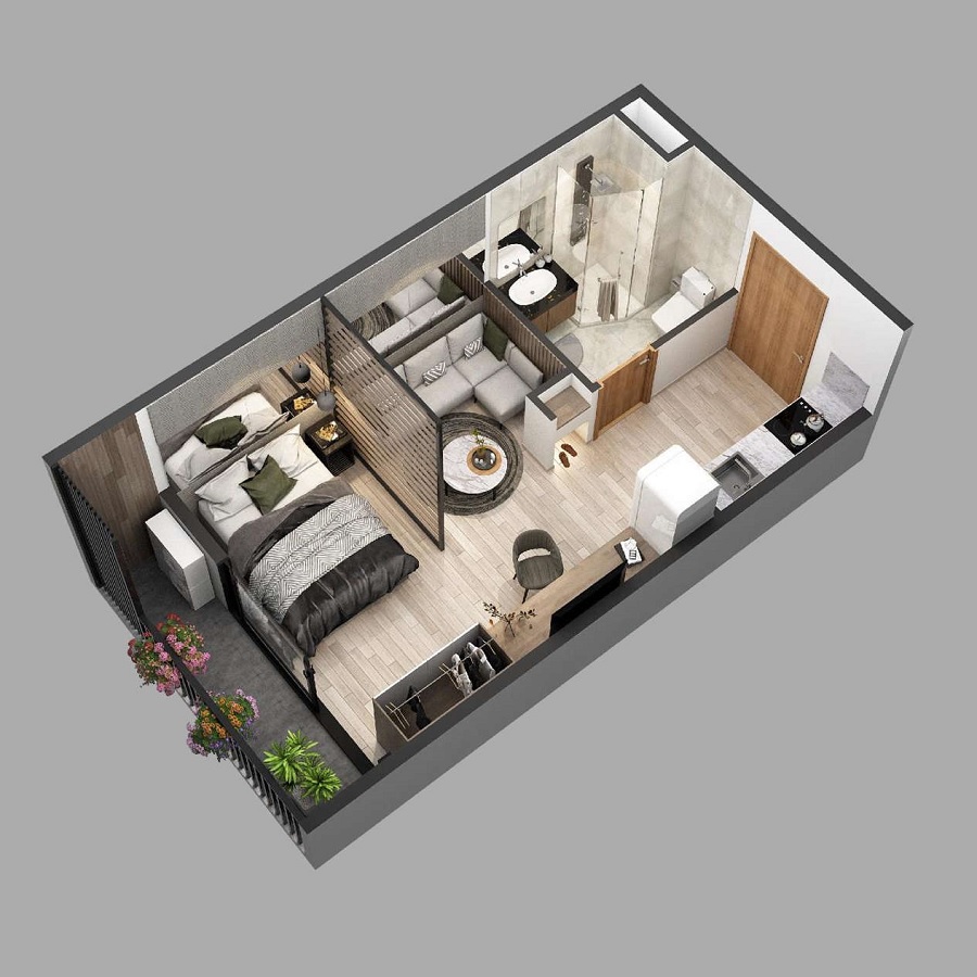 30+ Mẫu thiết kế chung cư mini đẹp, tiện nghi - Tdecor